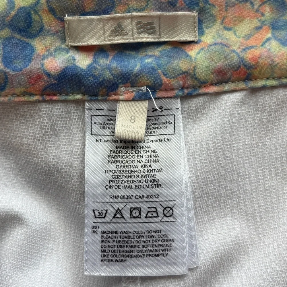 ADIDAS GOLF Pastel Floral Tour Stretch Women's Mini Skort Skirt Size 8